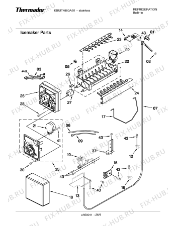 Схема №23 KBUIT4870A 48" SXS REFRIG CUSTOM (ICEMAKER) с изображением Инструкция по эксплуатации для посудомоечной машины Bosch 00422434